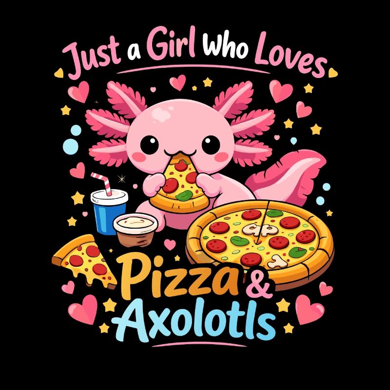 Pizza Axolotl Liebesdesign