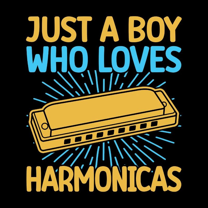 Funny Harmonica Player Just A Boy Who Loves