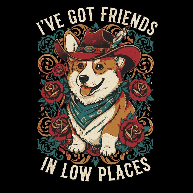 Cowboy Corgi Hund
