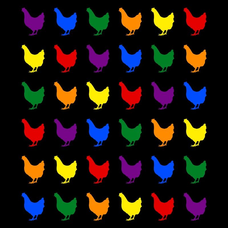 Des poulets arc-en-ciel