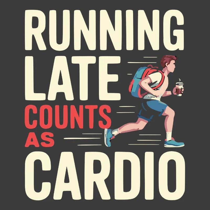 Courir en retard compte comme un design d’humour cardio