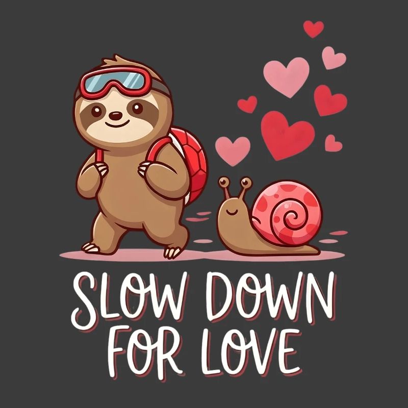  Slow Down For Love Cute Sloth Snail Hiking