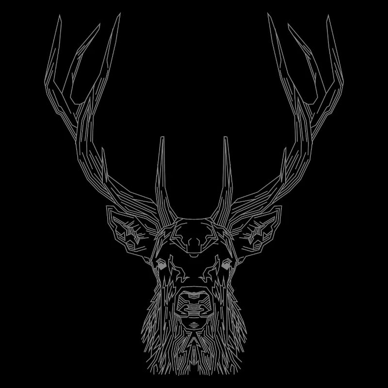 Tech Deer – Geometrischer Hirsch in Grau