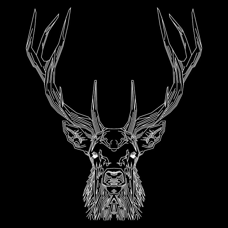 Cerf Tech – Cerf géométrique en blanc