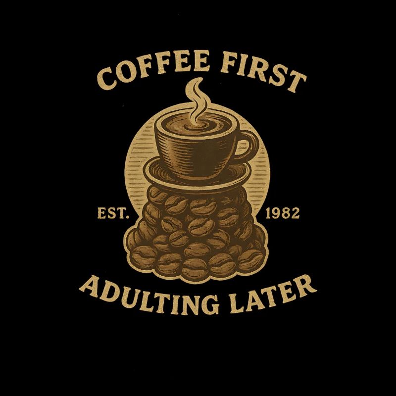 Coffee First Adulting Later Retro Coffee Lovers