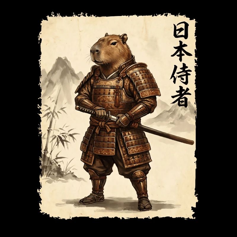 Samurai, Capybara, Japanische Kunst, Anime
