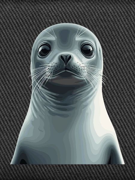 Grayscale seal illustration