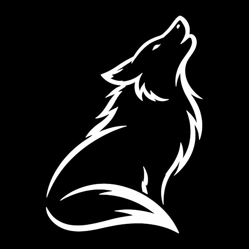 Howling Wolf Silhouette – Mystical Wild Animal