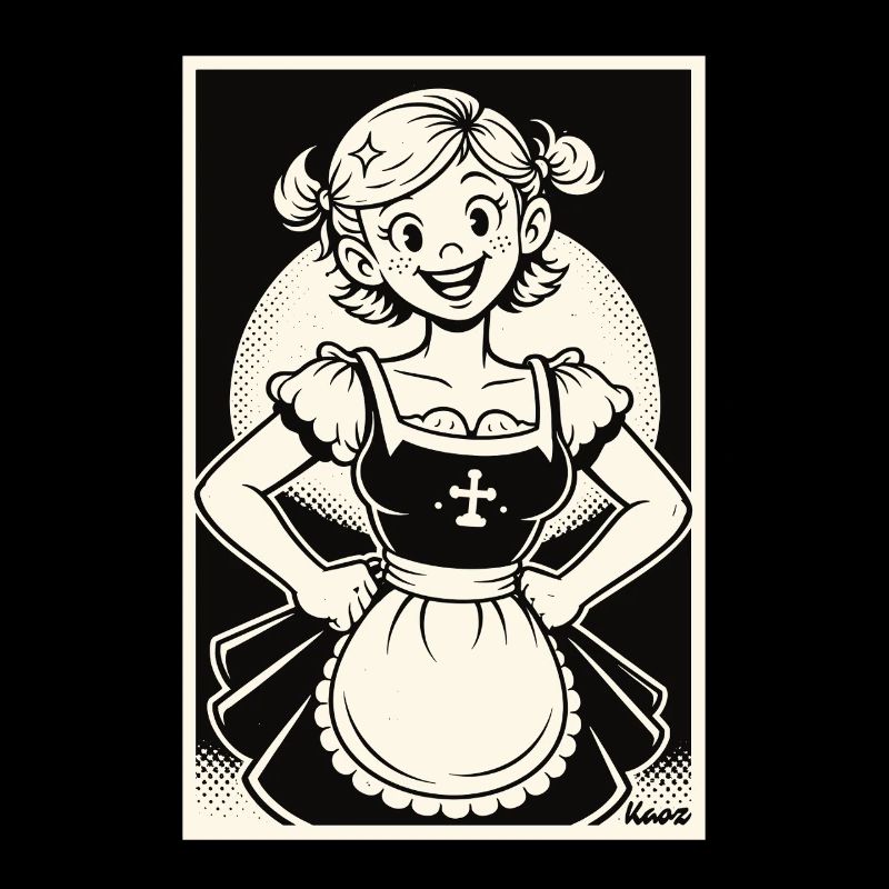 Dirndl Girl Cartoon