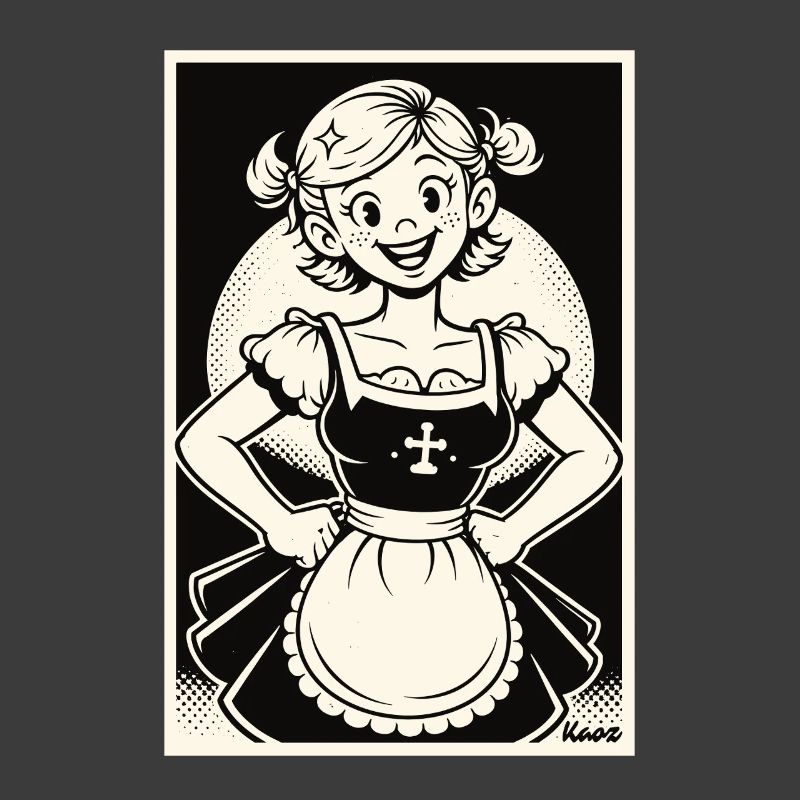 Dirndl Mädchen Cartoon