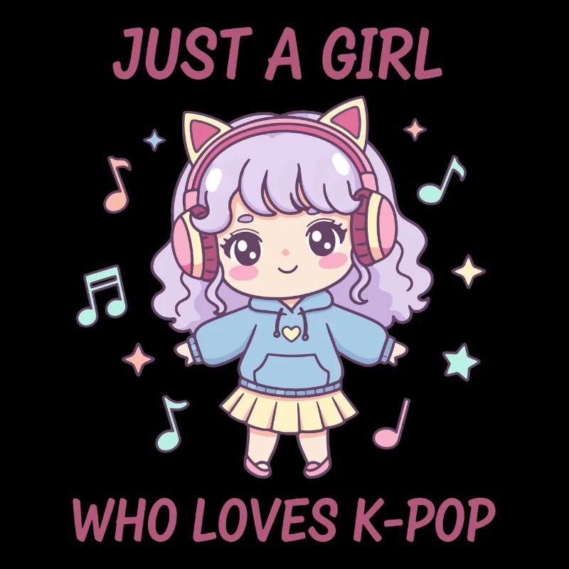 Einfach ein Mädchen, das K-Pop liebt, koreanische Musik süß