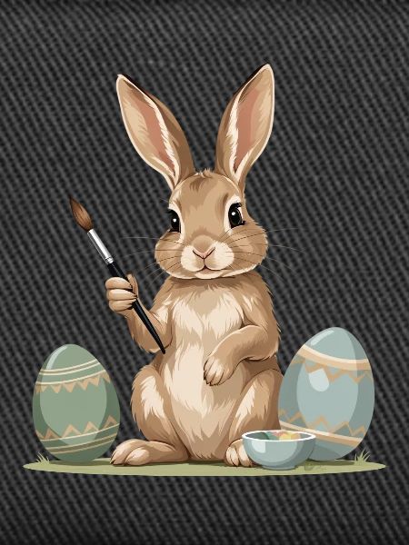 Osterhase mit Pinsel