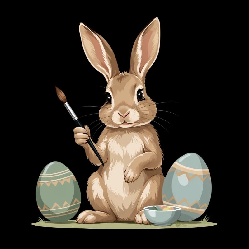 Osterhase mit Pinsel