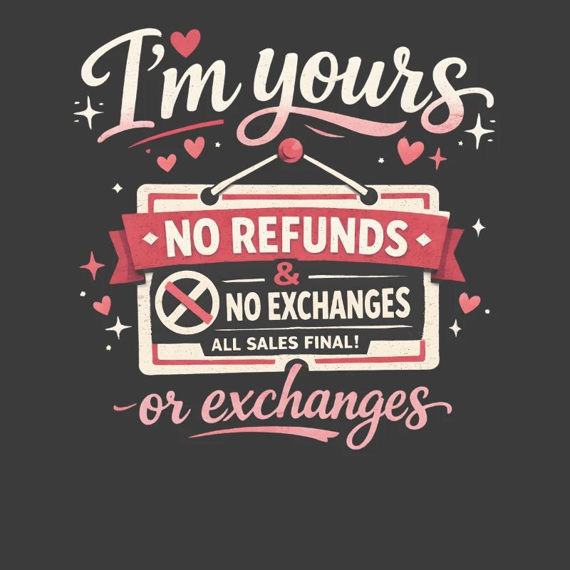 Je suis à toi Pas de remboursements Pas d’échanges Drôles de Saint-Valentin