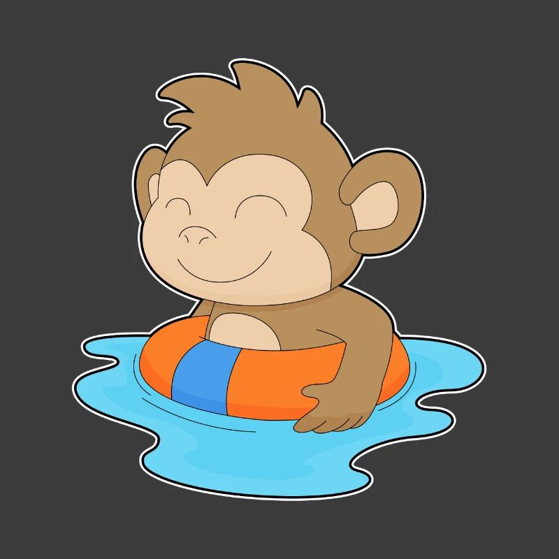 Monkey Swimming Swim Ring Summer