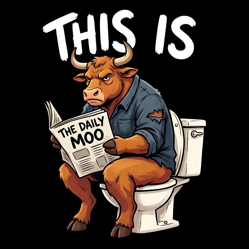 C’est un taureau - graphique drôle de taureau sur les toilettes
