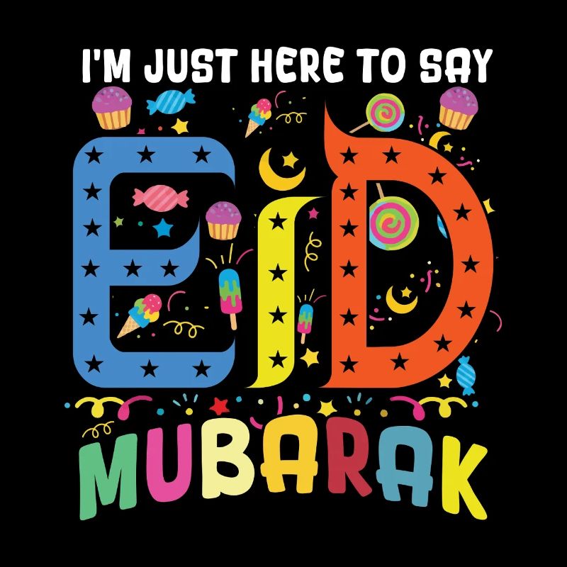 Here To Say Eid Mubarak Ramadan Islamic Muslim