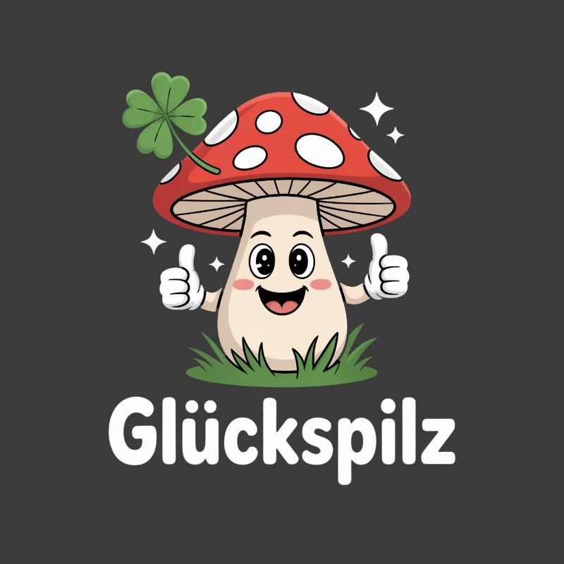 Lucky Funny Toadstool with Shamrock