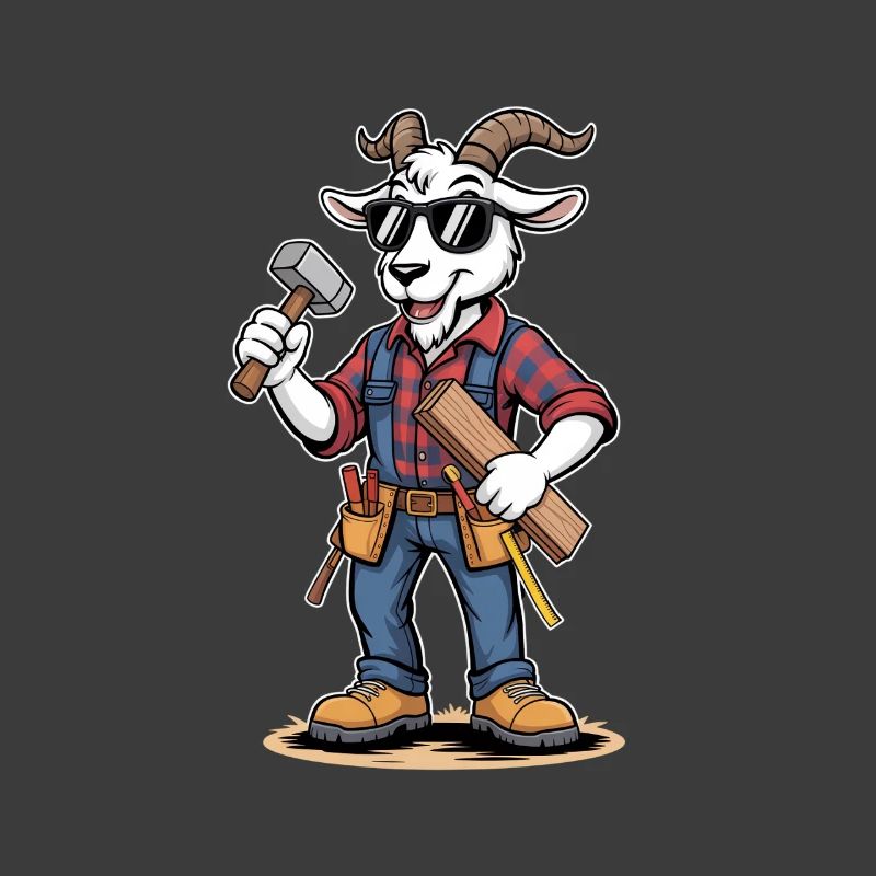 Cool Carpenter Goat Craftsman Carpenter