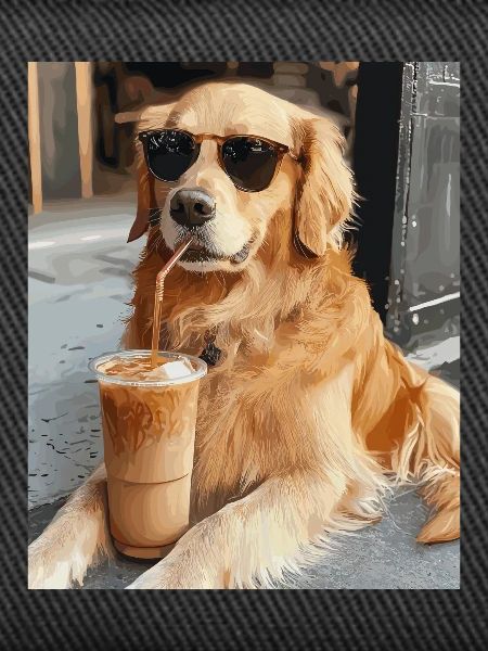 Sonnenbrillenhund Latte-Genuss