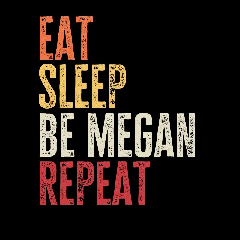 Eat Sleep Be Megan Repeat Retro Name