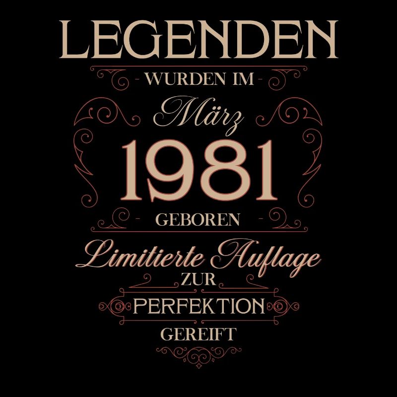 Cadeau du 45e anniversaire Mars 1981 Vintage Retro