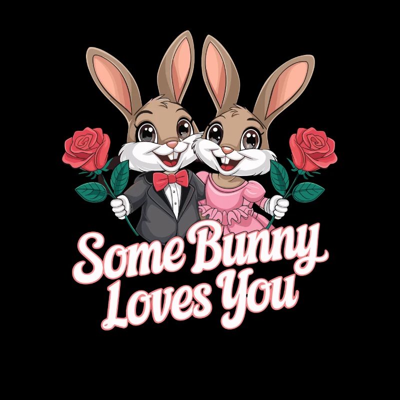  Some Bunny Loves You Süßes Hasen Paar Liebe