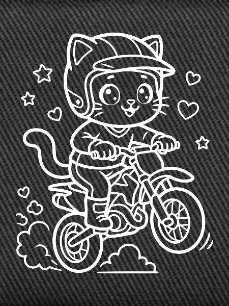 Motocross Kawaii Cat