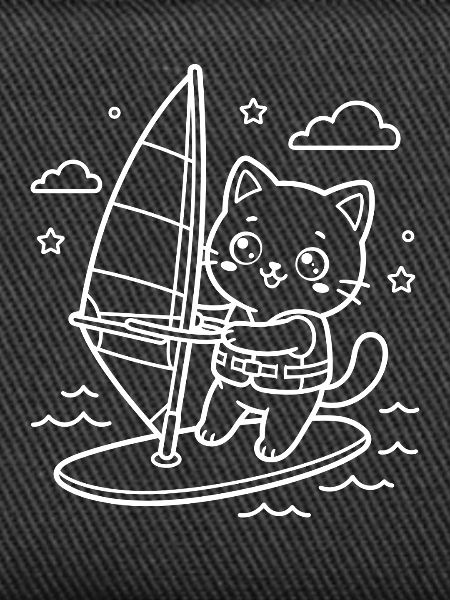 Kawaii Cat Windsurfing