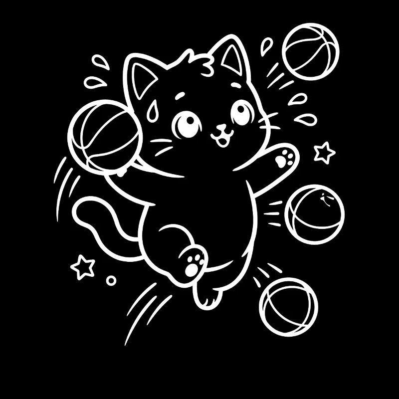 Basketball Kawaii Cat
