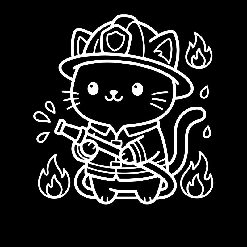 Pompier Kawaii Cat