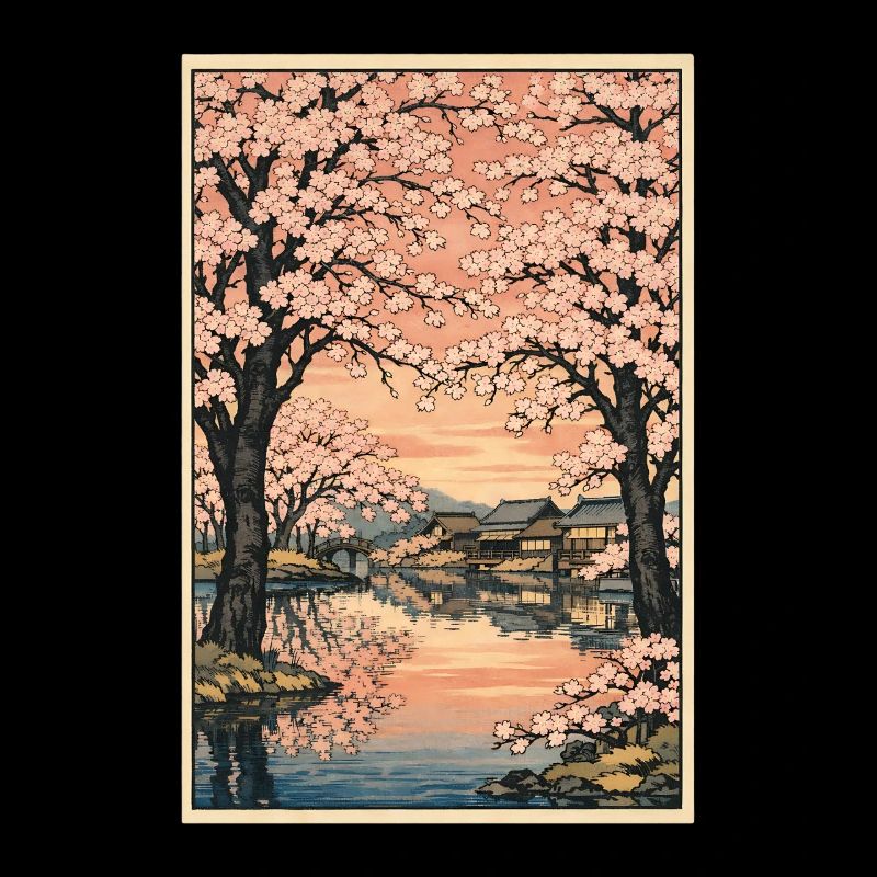 Traditional Japanese cherry blossoms