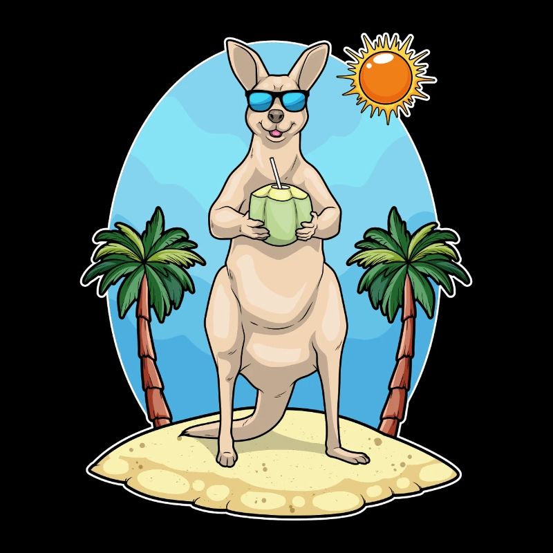 Känguru Strand Kokosnuss Sommer