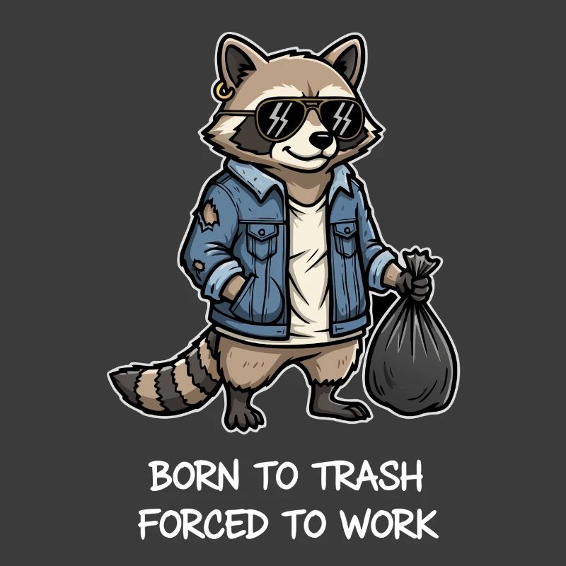 Born to Trash Forced to Work Waschbär