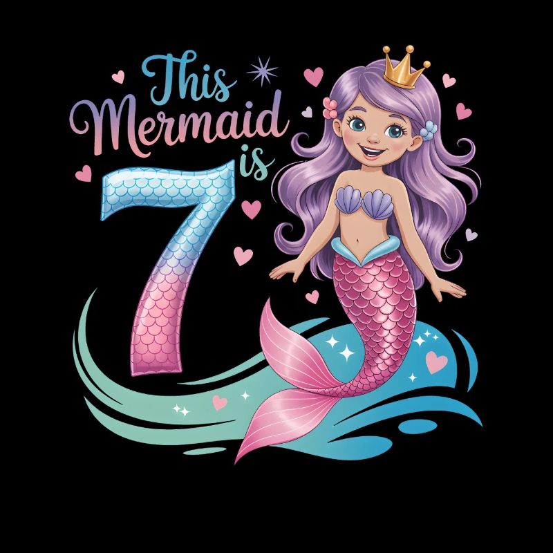 Mermaid 7th Birthday 7 Years
