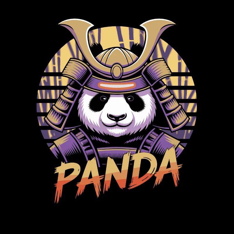 Kriegerischer Panda Samurai Illustration