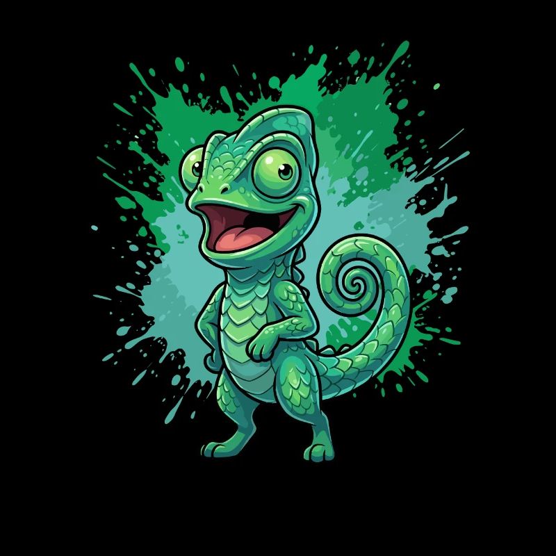 Fond éclaboussuré caméléon vert