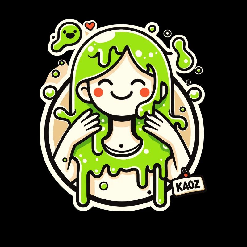 Lime Slime Girl Illustration