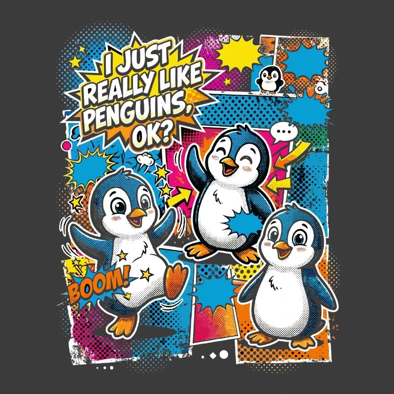 Penguin Pop Art Comic Collage