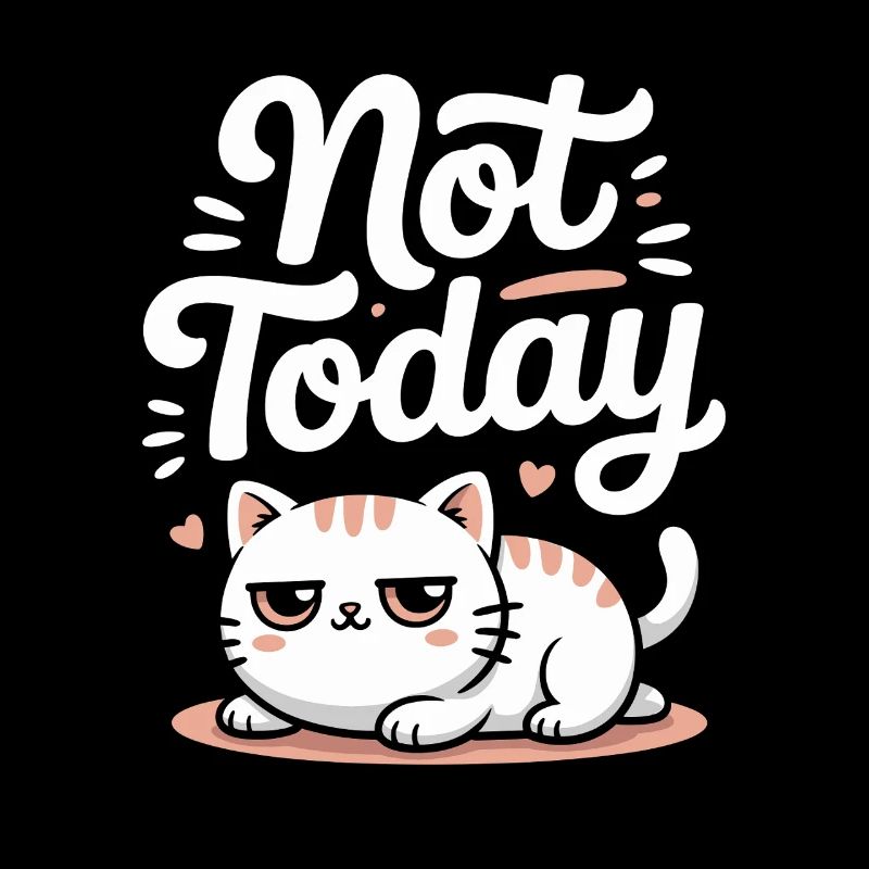 Cat Saying Not Today Office Cat Home Office Cat