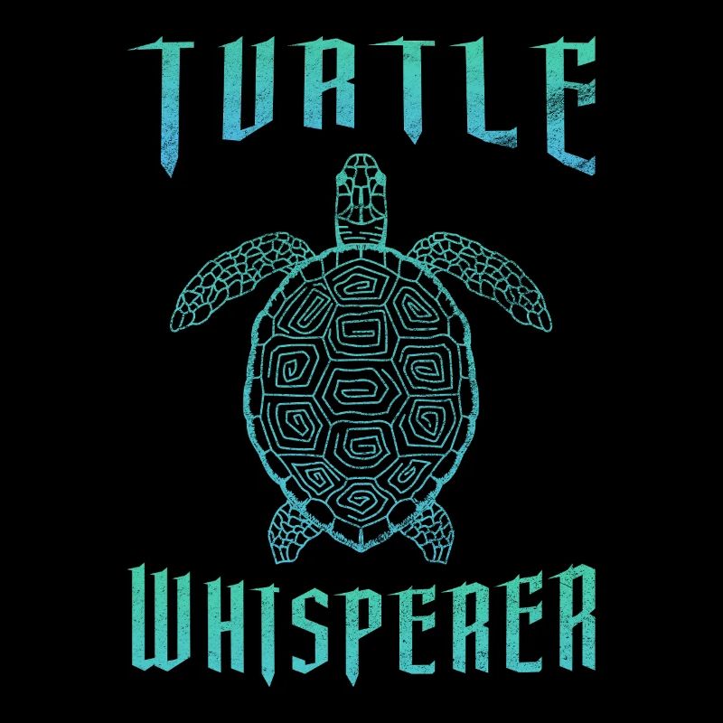 Turtle Whisperer Sea Turtle Teal Gradient Graphic