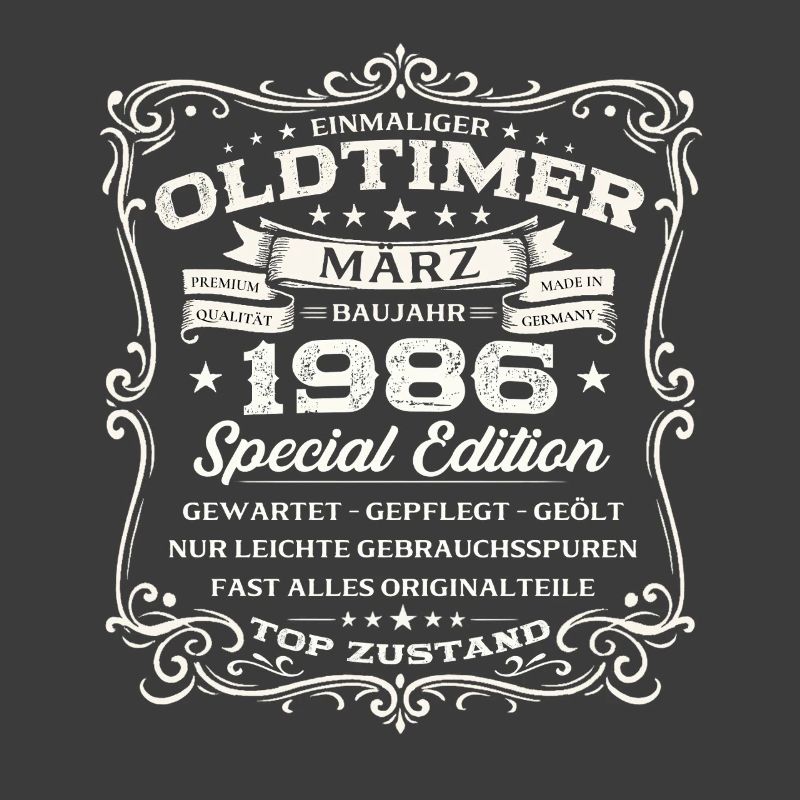 40. Geburtstag Geschenk Mann Oldtimer März 1986