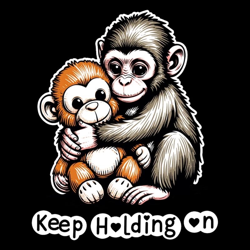 Duo de câlins de singe : Continue de tenir bon