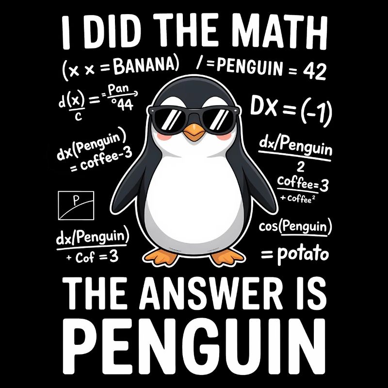 Mathe Sprüche Pinguin Lustiges Mathe Geschenk