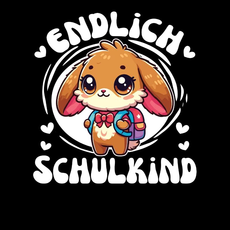 Endlich Schulkind süßer Hase zur Einschulung