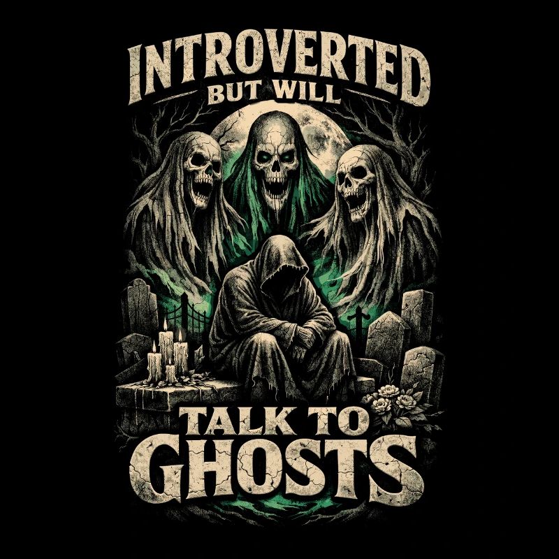 Cemetery Goth Introverted But Will Talk To Ghosts