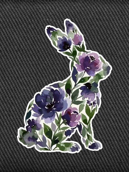 Bunny Silhouette Flowers