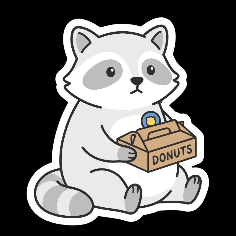 Raccoon Donuts Motif DONUTS