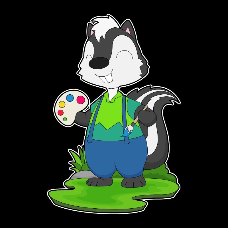 Skunk Painter Brush Painting