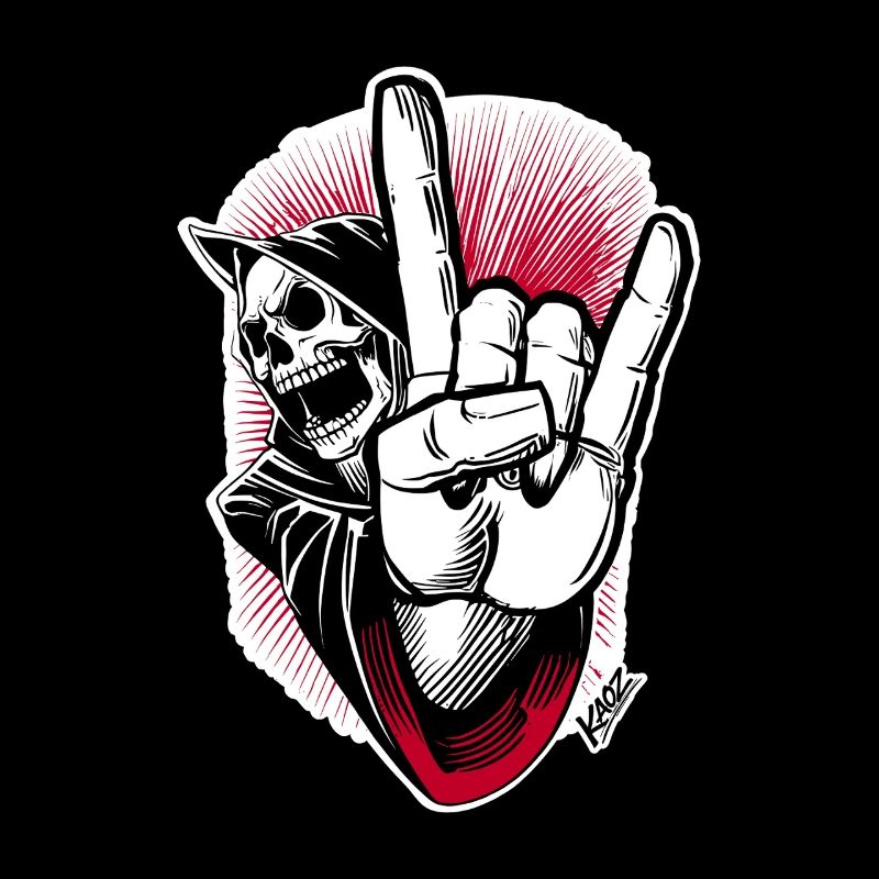 Skeleton Rock Hand Illustration